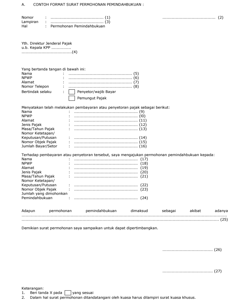 Contoh Formulir Permohonan Pbk