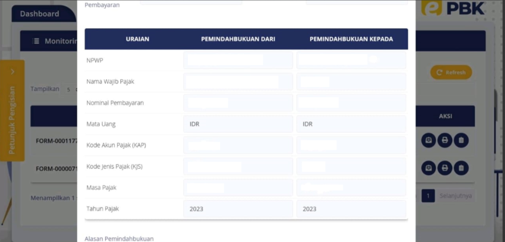 PBK antar NPWP