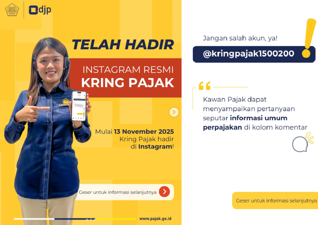 Mulai Hari Ini, Layanan Kring Pajak Hadir di Instagram