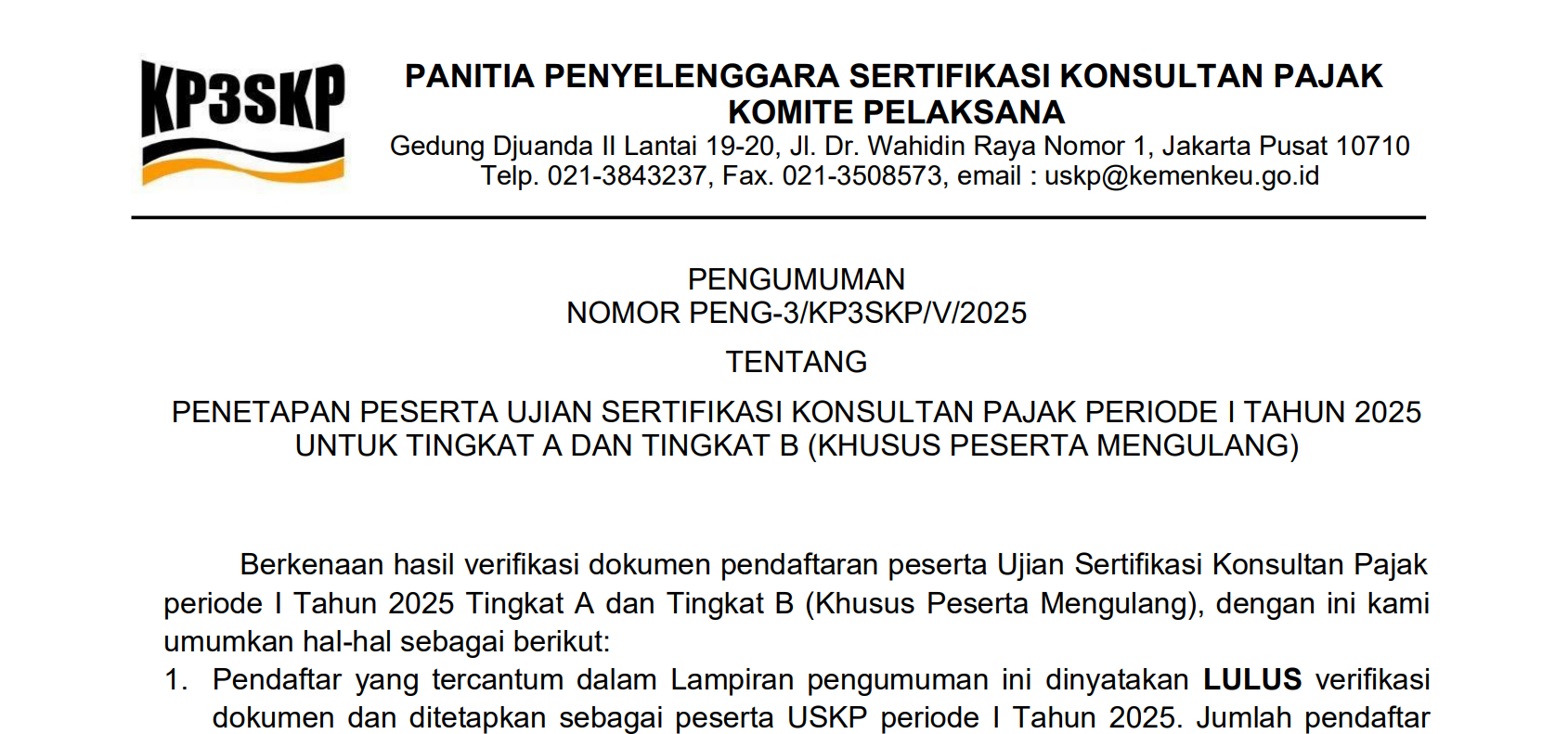 Panitia USKP Umumkan 1.979 Pendaftar Lulus Verifikasi
