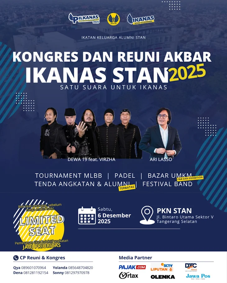 Ajang Pemilihan Ketua Umum Terbuka, IKANAS STAN Gelar Kongres dan Reuni Akbar 2025